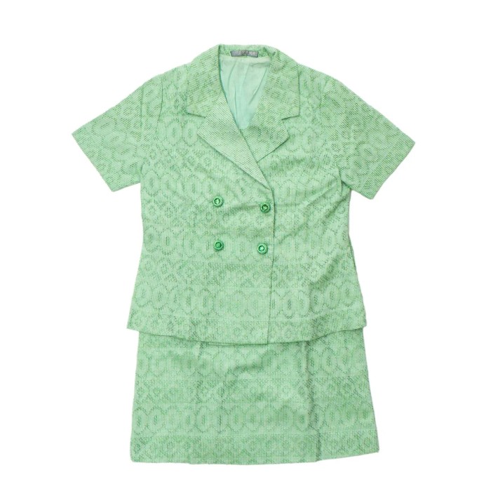 薄緑地半袖セットアップ　DSC01916 | Vintage.City 古着屋、古着コーデ情報を発信