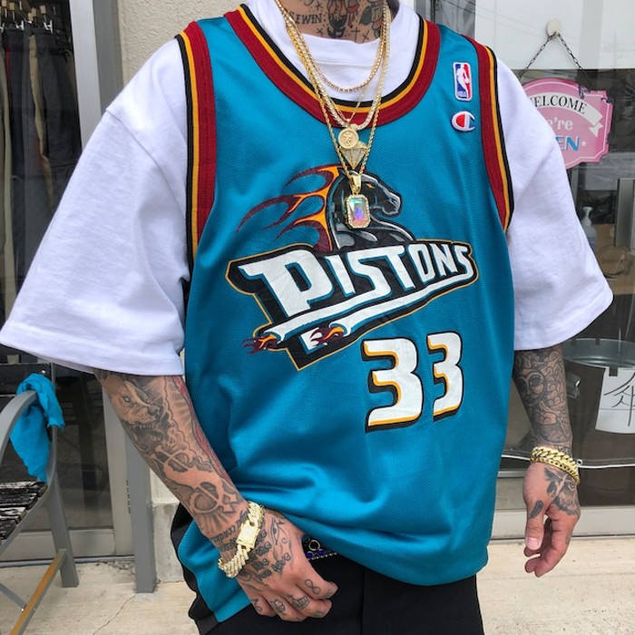 7885.NBA デトロイトピストンズ ゲームシャツ グラントヒル チャンピオン | Vintage.City 빈티지숍, 빈티지 코디 정보