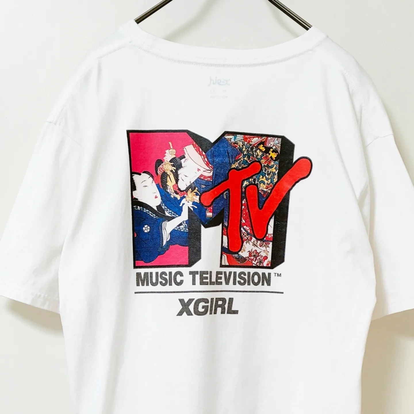 激レア！ X-girl×MTV コラボ 浮世絵 MTVロゴ Tシャツ サイズL
