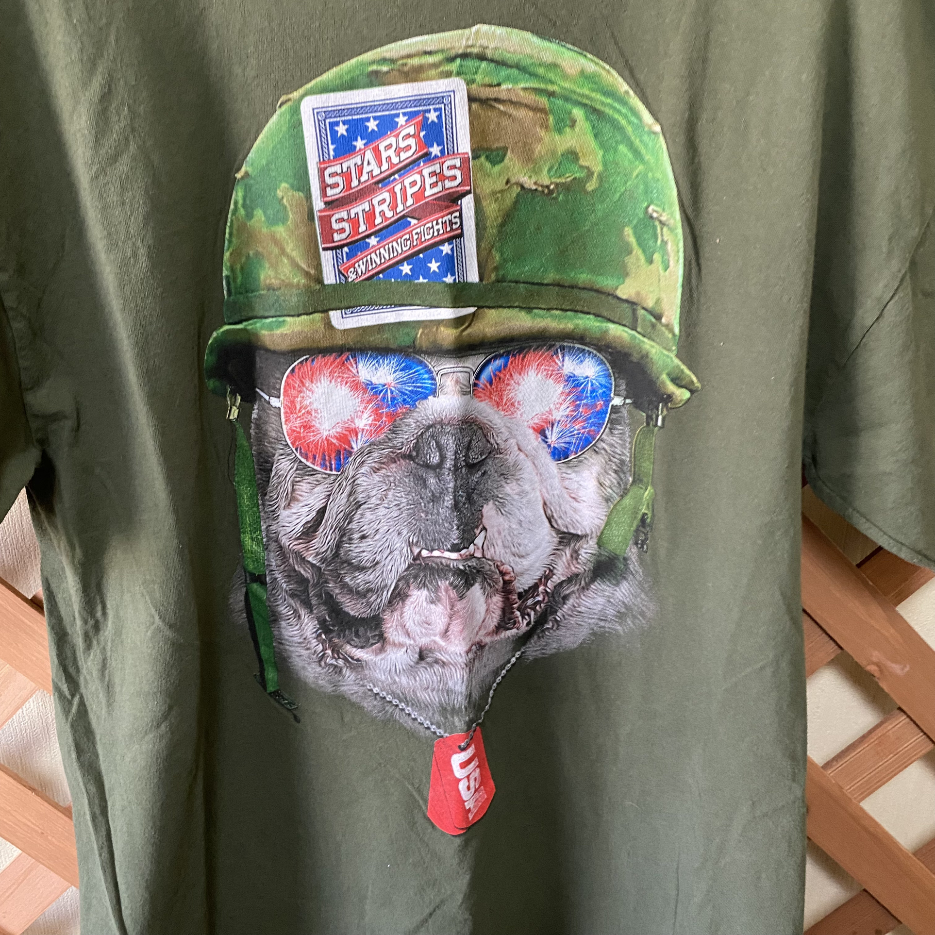 USA ブルドッグ ARMY tシャツ アニマル アメリカ 古着 犬 犬好き