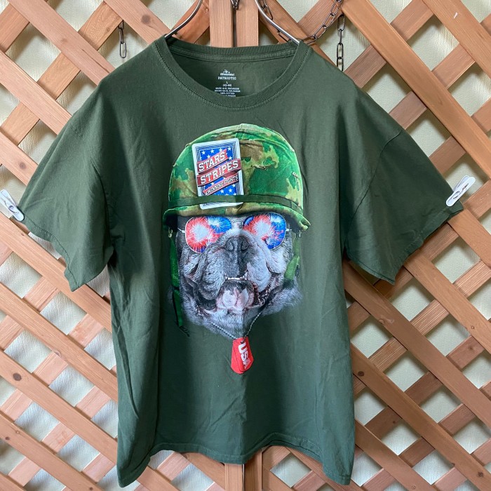 ランキングや新製品 古着☆USA製 ベイサイド アーミー ARMY 鳥 イーグルアニマル 緑Tシャツ Tシャツ/カットソー(半袖/袖なし) 