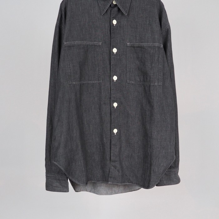 LQ Y’s for Men ブラックデニムシャツ L | Vintage.City 古着屋、古着コーデ情報を発信
