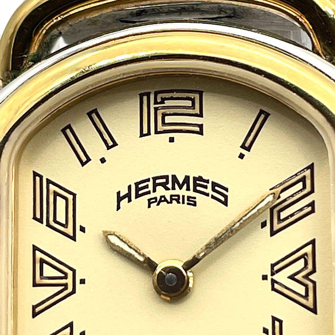 HERMES エルメス レディース腕時計 ラリー クオーツ シルバー ゴールド 