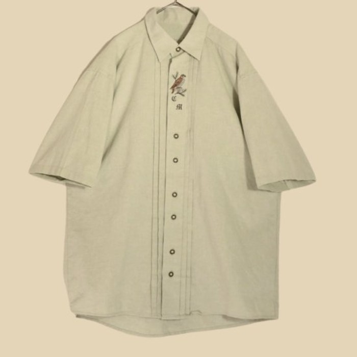 tyrolean pistachio green h/s shirt | Vintage.City 빈티지숍, 빈티지 코디 정보