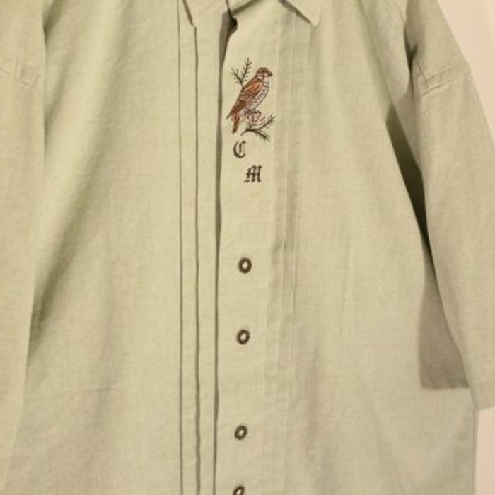 tyrolean pistachio green h/s shirt | Vintage.City 古着屋、古着コーデ情報を発信