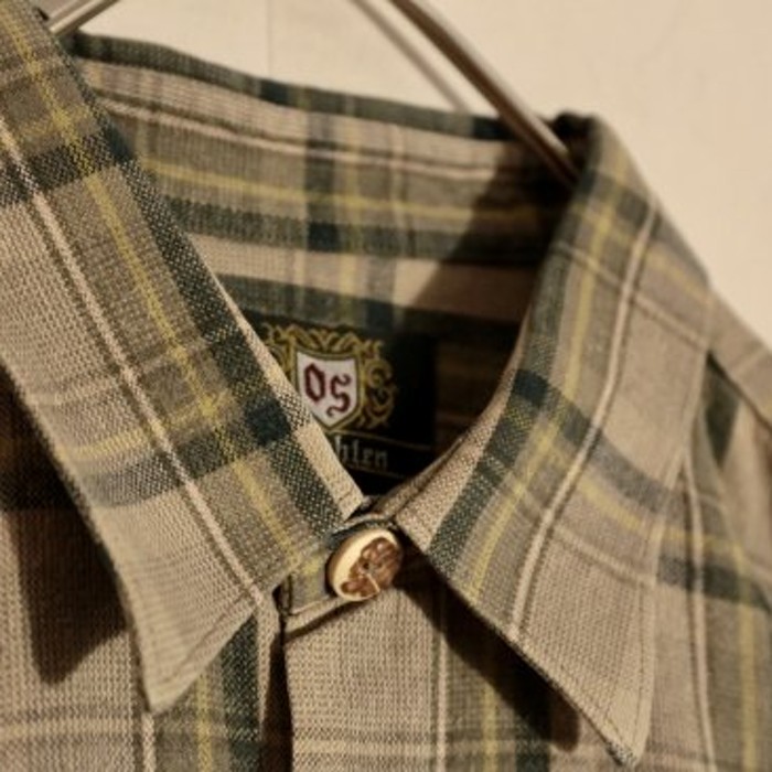 tyrolean khaki check box shirt | Vintage.City 빈티지숍, 빈티지 코디 정보