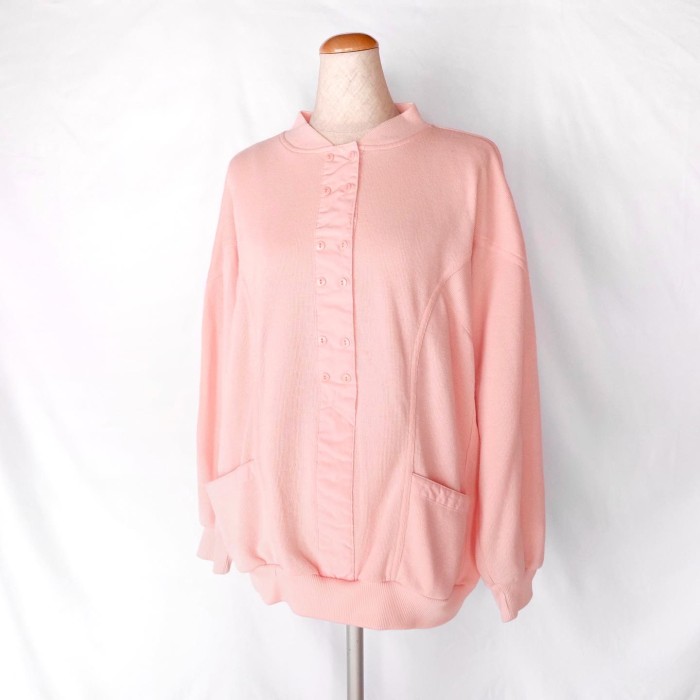 Vintage pink double button sweatshirt | Vintage.City 빈티지숍, 빈티지 코디 정보