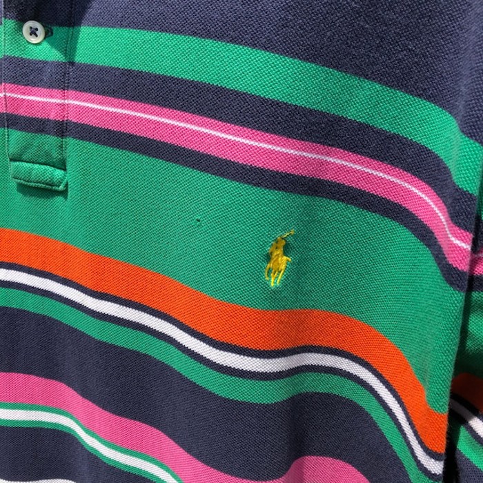 8152.90s ポロラルフローレン ポロシャツ ワンポイント刺繍ロゴ ボーダー | Vintage.City 빈티지숍, 빈티지 코디 정보