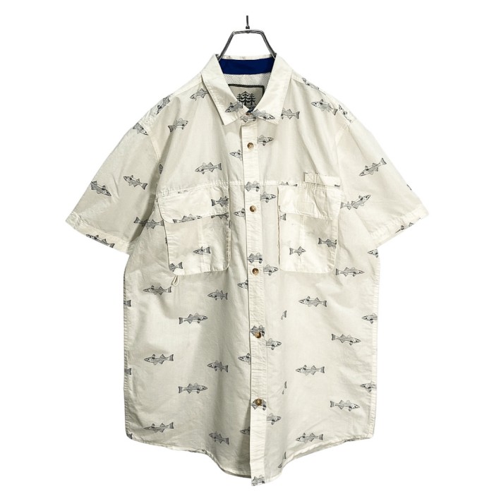 90s TALLWOODS S/S Fish pattern shirt | Vintage.City 빈티지숍, 빈티지 코디 정보