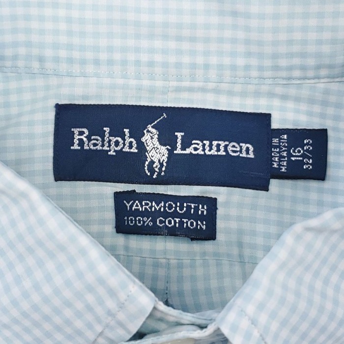 RALPH LAUREN ライトブルー×ホワイトチェック柄ワイシャツ | Vintage.City 빈티지숍, 빈티지 코디 정보