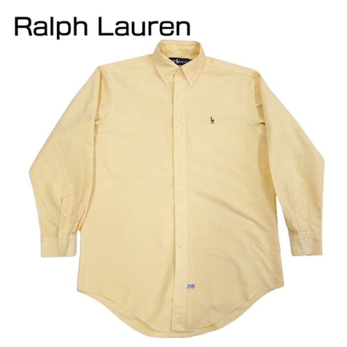 RALPH LAUREN イエロー長袖ワイシャツ 15-32サイズ | Vintage.City