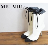MIUMIU ミュウミュウ archiveラバー ナイロン ブーツ ホワイト | Vintage.City 빈티지숍, 빈티지 코디 정보