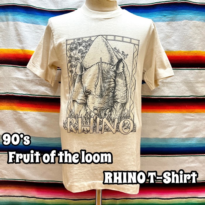 90's Fruit of the loom サイ柄 Tシャツ | Vintage.City