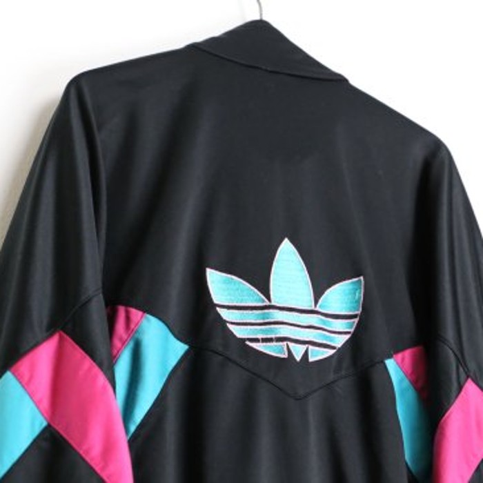 "Adidas"black×pink×turquoise trackjacket | Vintage.City 古着屋、古着コーデ情報を発信