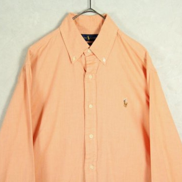 "PRL" light orange plain shirt | Vintage.City 古着屋、古着コーデ情報を発信