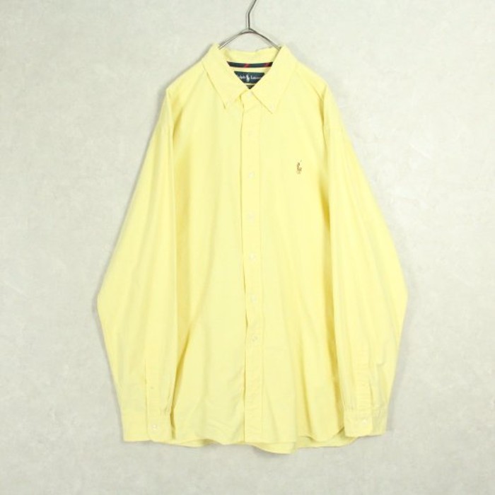 "PRL" lemon color plain shirt | Vintage.City 빈티지숍, 빈티지 코디 정보