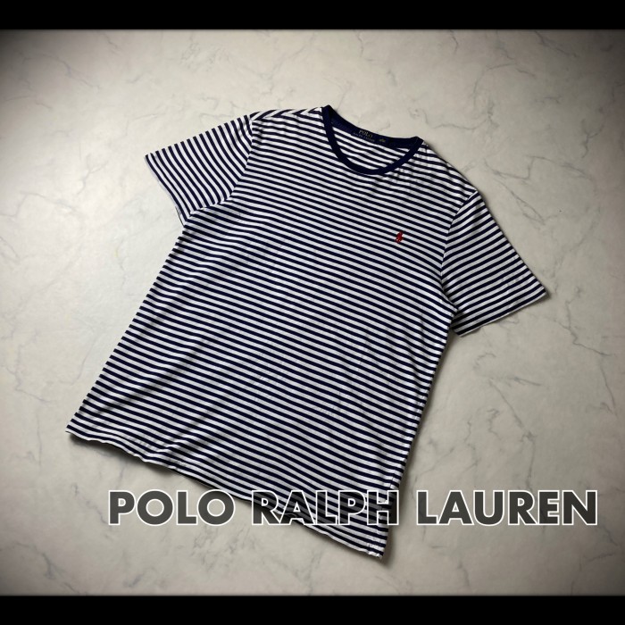 RALPH LAUREN ラルフローレン ボーダー ポニーロゴ刺繍 Tシャツ