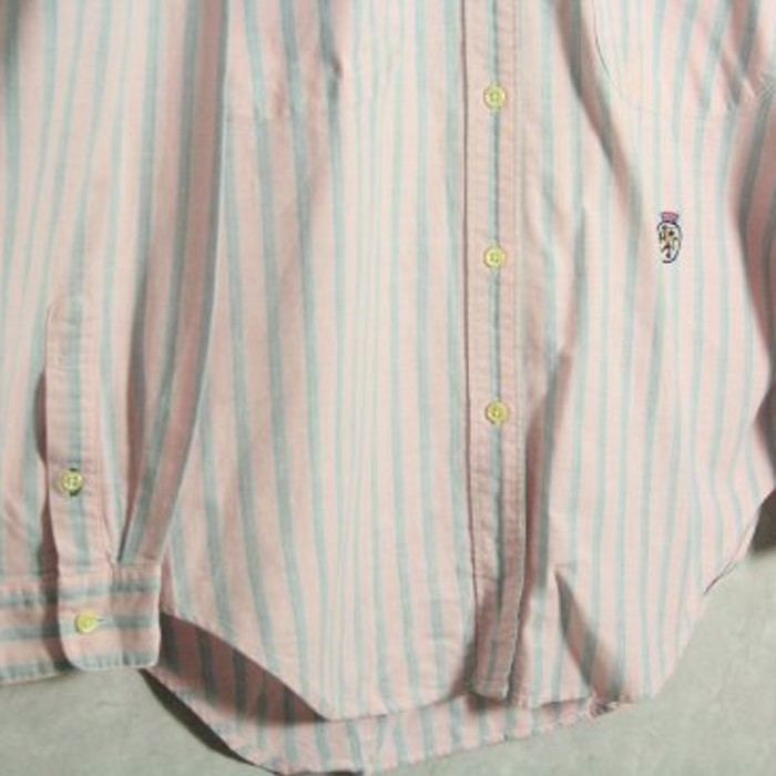 "Tommy Hilfiger" pink stripe shirt | Vintage.City 빈티지숍, 빈티지 코디 정보