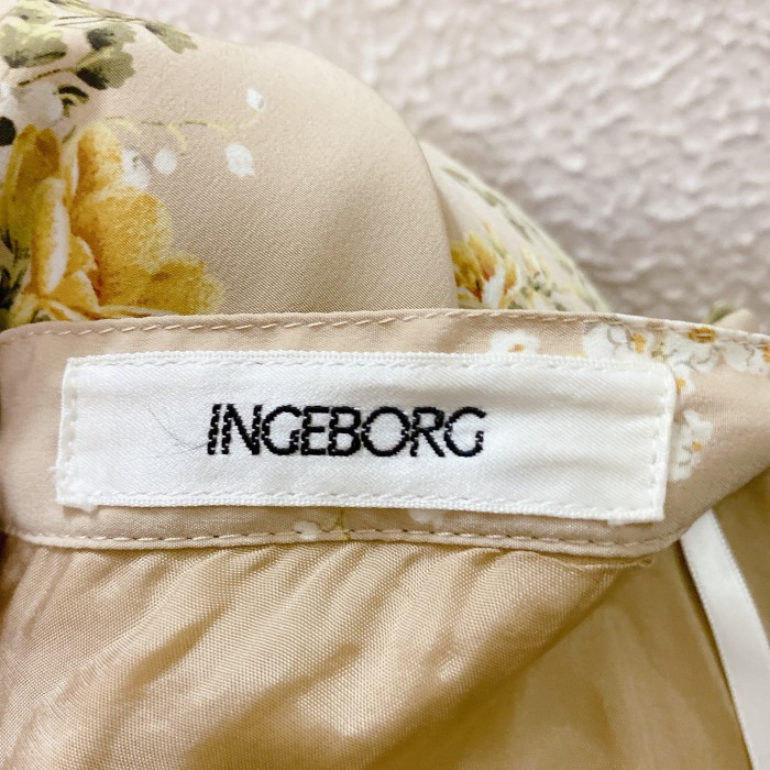 インゲボルグ ロングスカート ベージュ 花柄 INGEBORG | Vintage.City