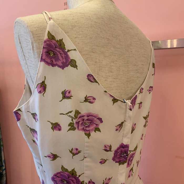 50s purple flower dress | Vintage.City 古着屋、古着コーデ情報を発信