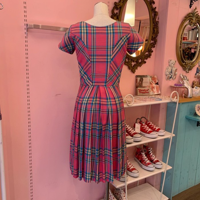 Pink check dress | Vintage.City 古着屋、古着コーデ情報を発信