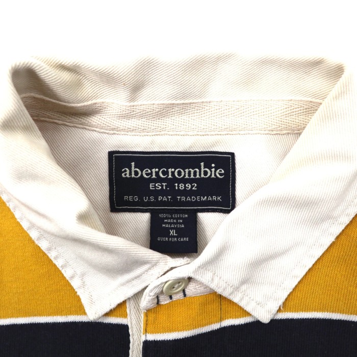ABERCROMBIE ラガーシャツ XL イエロー ボーダー ナンバリング | Vintage.City 古着屋、古着コーデ情報を発信