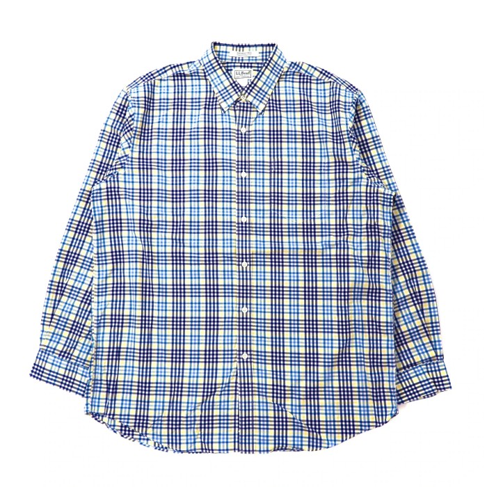 L.L.BEAN ボタンダウンシャツ L ブルー チェック コットン | Vintage.City 빈티지숍, 빈티지 코디 정보