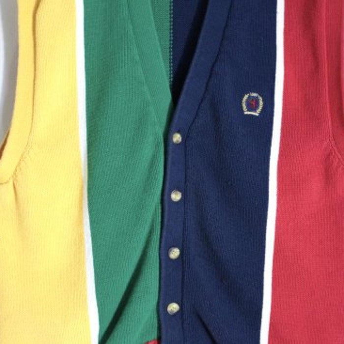 "Tommy Hilfiger" multi-color vest | Vintage.City 빈티지숍, 빈티지 코디 정보