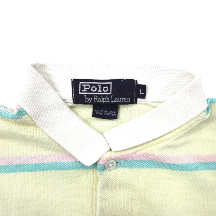 POLO BY RALPH LAUREN ポロシャツ L イエロー ボーダー | Vintage.City 古着屋、古着コーデ情報を発信
