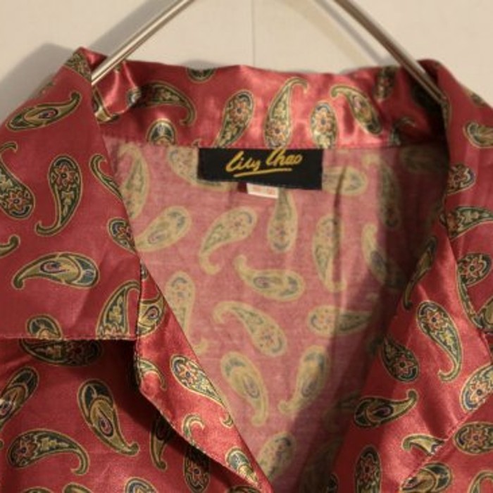 paisley patterns shiny pajama shirt | Vintage.City 古着屋、古着コーデ情報を発信