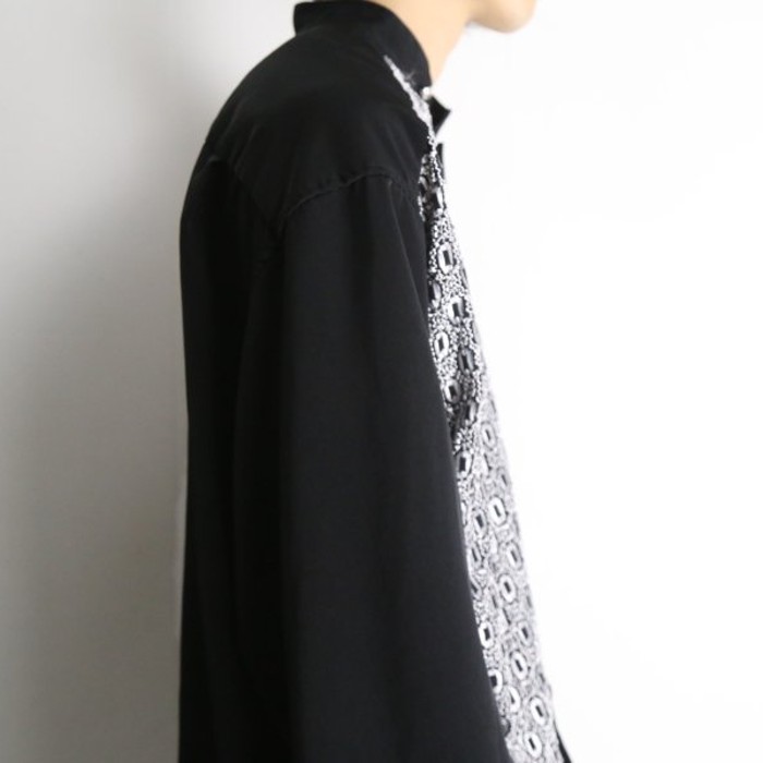 white shiny weave pattern shirt | Vintage.City 빈티지숍, 빈티지 코디 정보