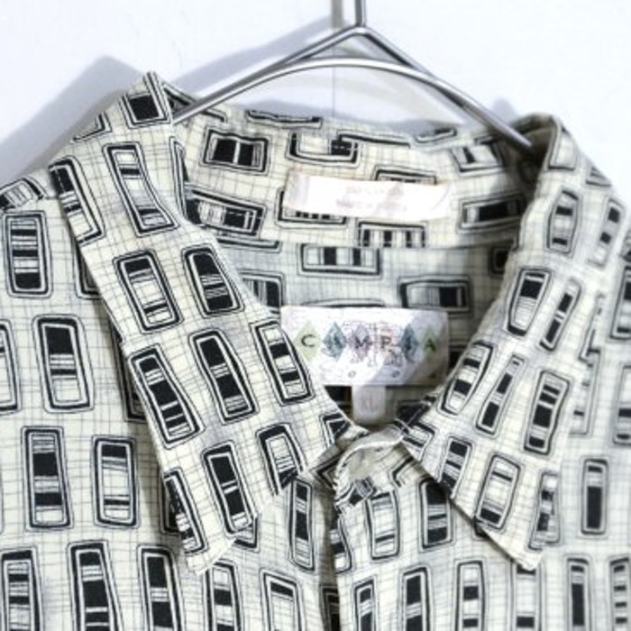 square total pattern half sleeves shirts | Vintage.City 빈티지숍, 빈티지 코디 정보