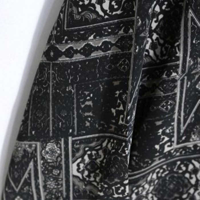 black × white ornament design shirt | Vintage.City 古着屋、古着コーデ情報を発信