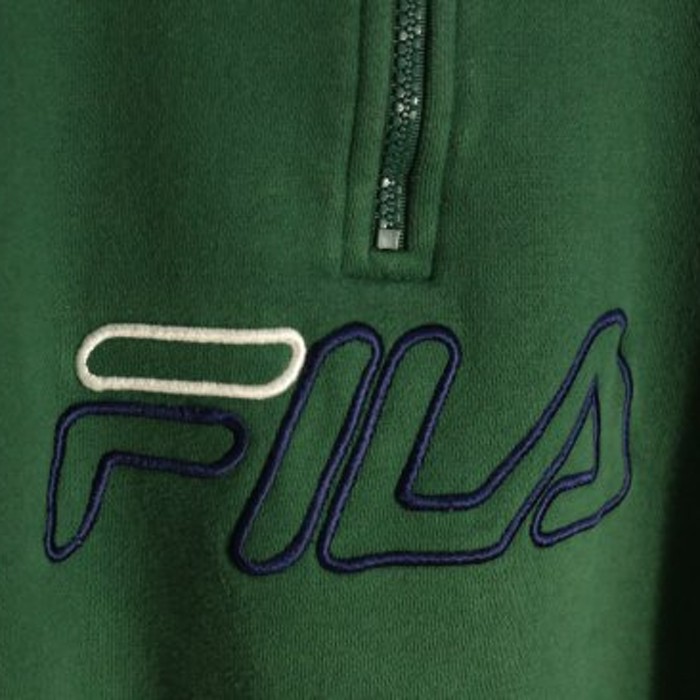 “FILA” green half zip sweat | Vintage.City 古着屋、古着コーデ情報を発信