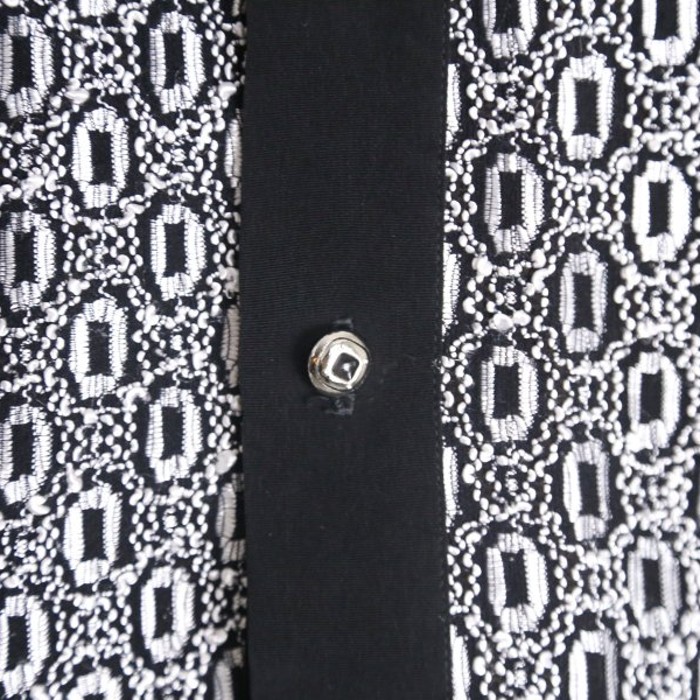 white shiny weave pattern shirt | Vintage.City 古着屋、古着コーデ情報を発信