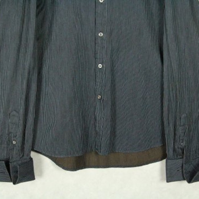 pinstripe black no collar dress shirt | Vintage.City Vintage Shops, Vintage Fashion Trends