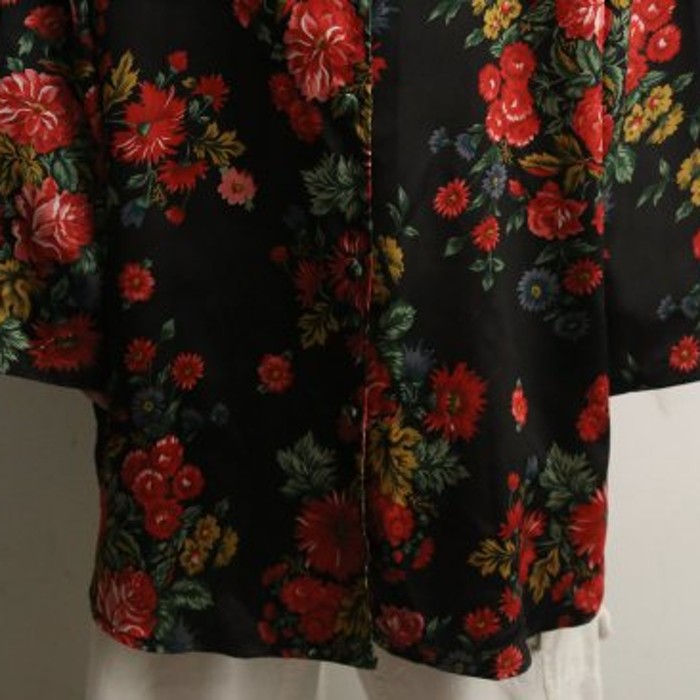 Flower design long gown shirt | Vintage.City 古着屋、古着コーデ情報を発信