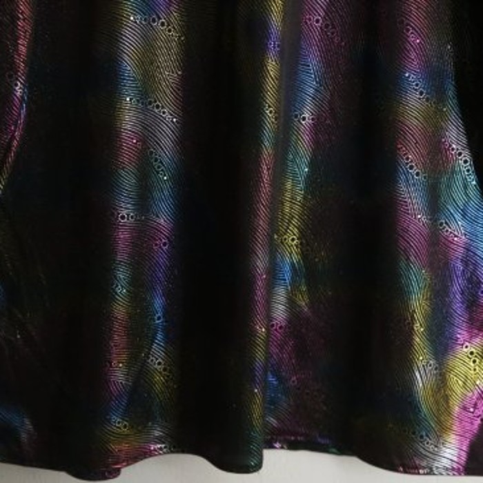 Rainbow design dark shiny shirt | Vintage.City 빈티지숍, 빈티지 코디 정보