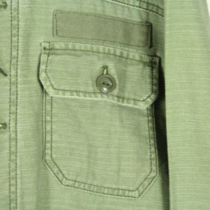 army cotton khaki work shirt | Vintage.City 古着屋、古着コーデ情報を発信