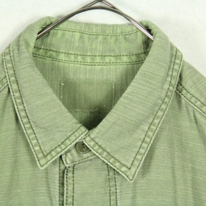 army cotton khaki work shirt | Vintage.City 古着屋、古着コーデ情報を発信