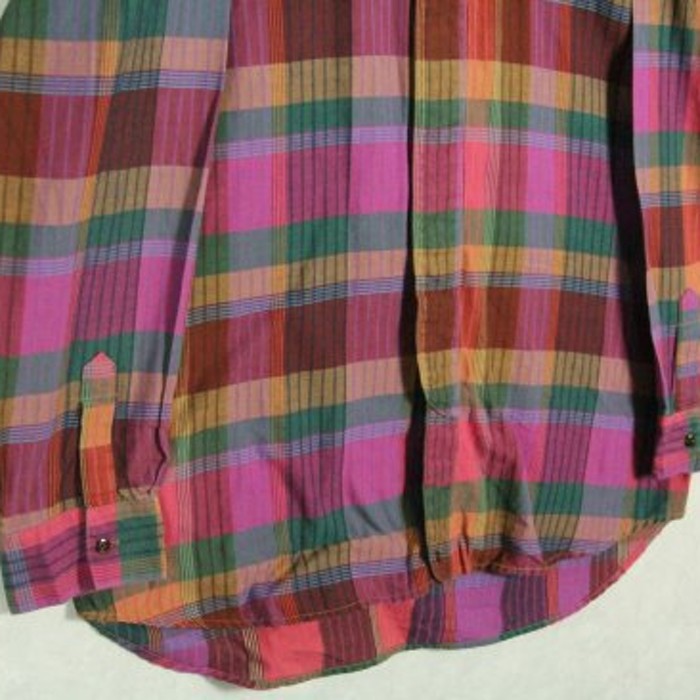 pink base colorful check shirt | Vintage.City 빈티지숍, 빈티지 코디 정보