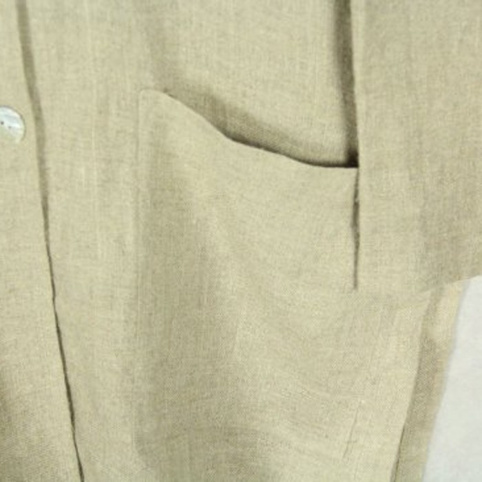 No collar beautiful linen long jacket | Vintage.City 빈티지숍, 빈티지 코디 정보