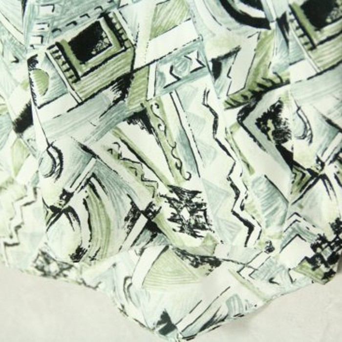 random sketch pattern light green shirt | Vintage.City 古着屋、古着コーデ情報を発信