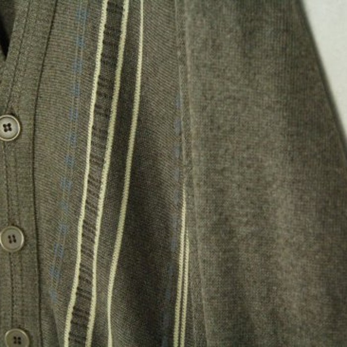 line design brown knit cardigan | Vintage.City 古着屋、古着コーデ情報を発信