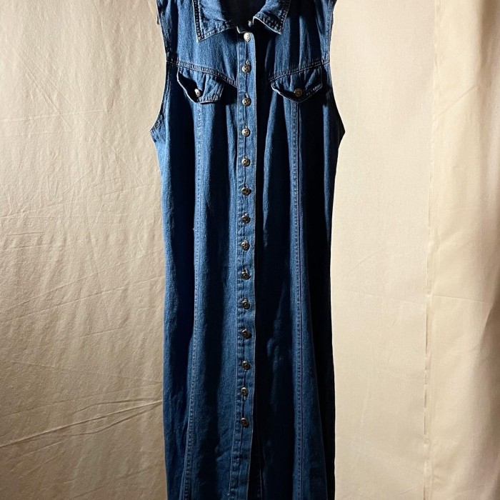 Us Vintage Romantic Denim Maxi Dress | Vintage.City 古着屋、古着コーデ情報を発信