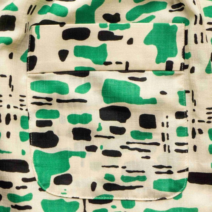アイボリー地緑黒柄巻スカート　DSC02210 | Vintage.City 古着屋、古着コーデ情報を発信