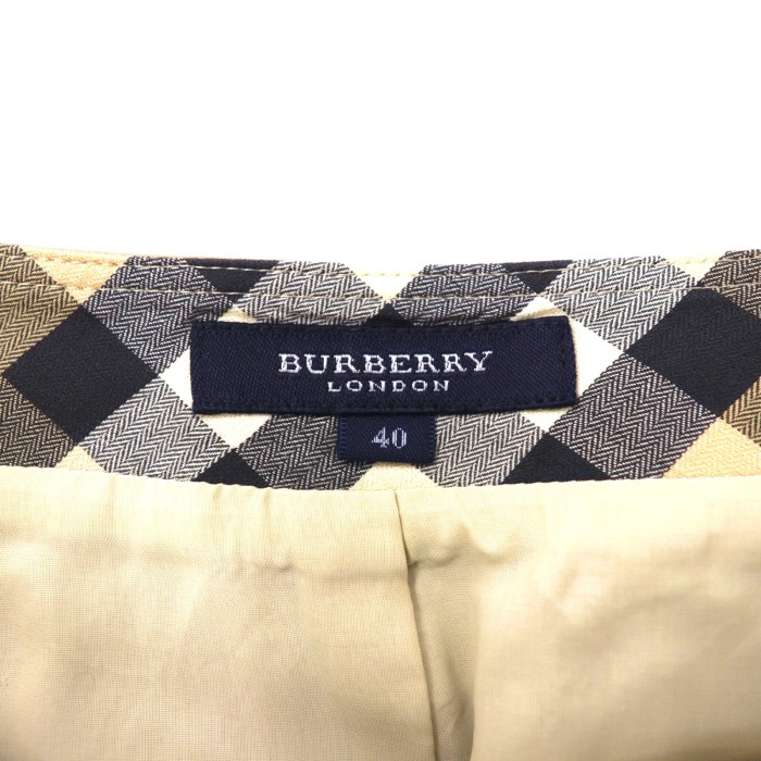 BURBERRY LONDON タックミニスカート 40 ベージュ コットン | Vintage.City 古着屋、古着コーデ情報を発信