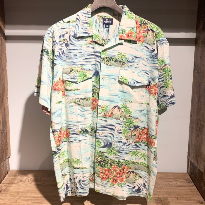 身幅約60cm90s Stussy Aloha shirt