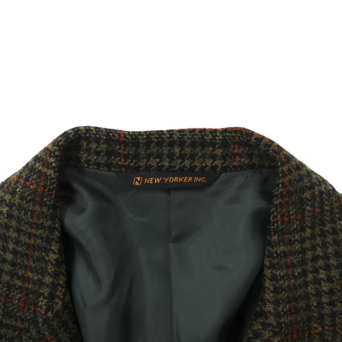 NEW YORKER ツイードジャケット L ブラウン グレンチェック | Vintage.City 古着屋、古着コーデ情報を発信