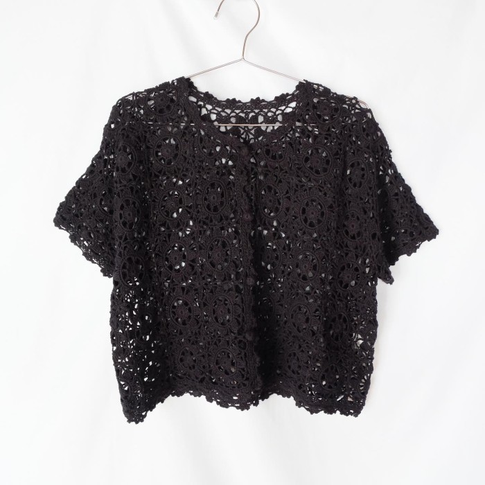 Crochet knit cropped cardigan | Vintage.City Vintage Shops, Vintage Fashion Trends